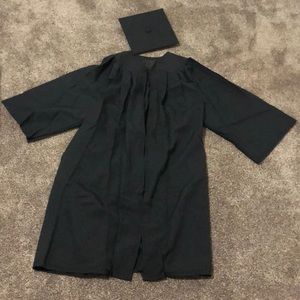 Oak Hall Black Graduation Cap and Gown 5’3-5’5
